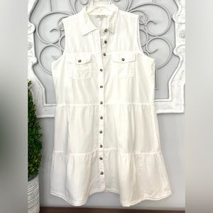 Women’s Speed Control New York White Button Down 2 pocket Dress Size XL